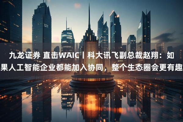九龙证券 直击WAIC丨科大讯飞副总裁赵翔：如果人工智能企业都能加入协同，整个生态圈会更有趣